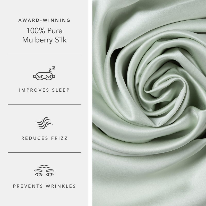 Fishers Finery 25mm 100% Pure Mulberry Silk Pillowcase (Light Green Queen 2 Pack) - Image 5